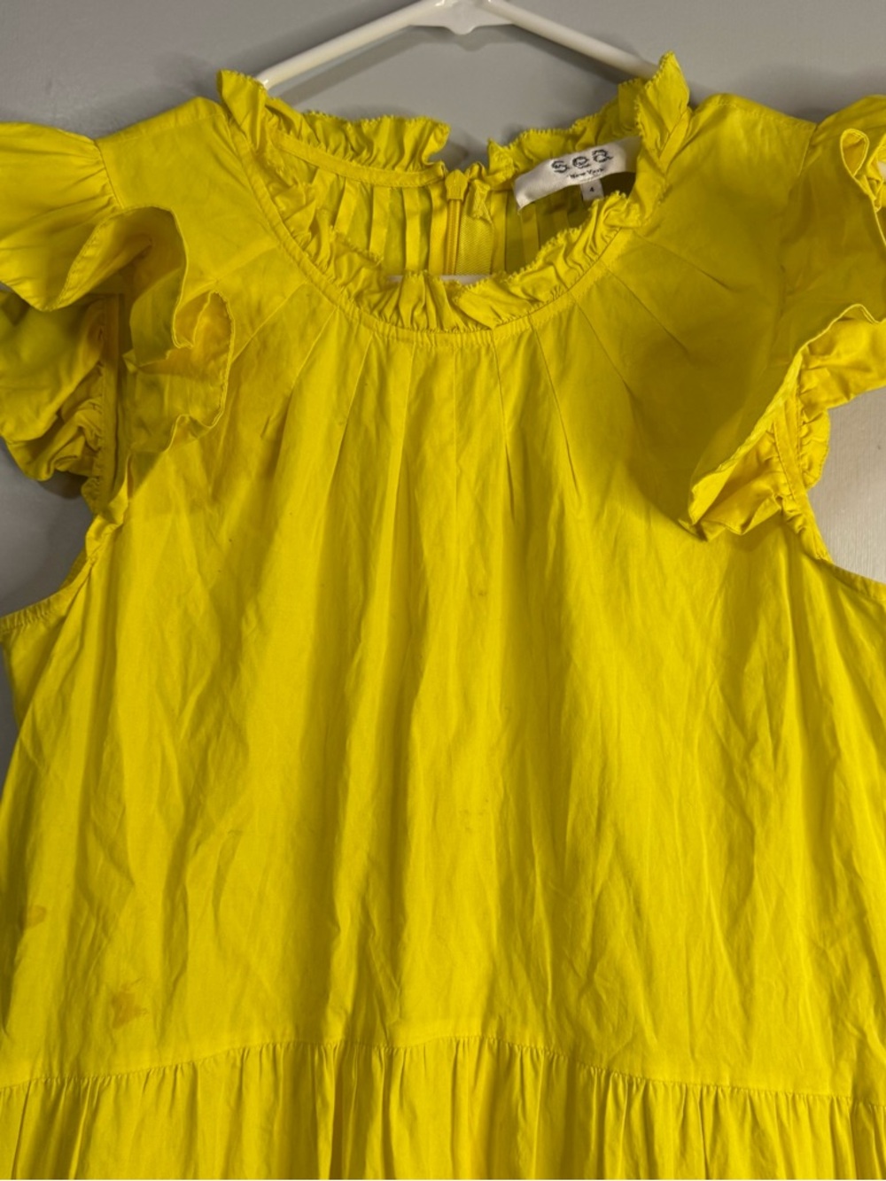 Sea New York Bright Yellow Tabitha Poplin Cotton Dress Size 4 - Picture 9 of 12